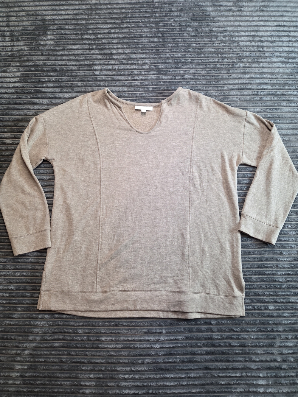 Relaxed Scoop-Neck Sweater in Taupe